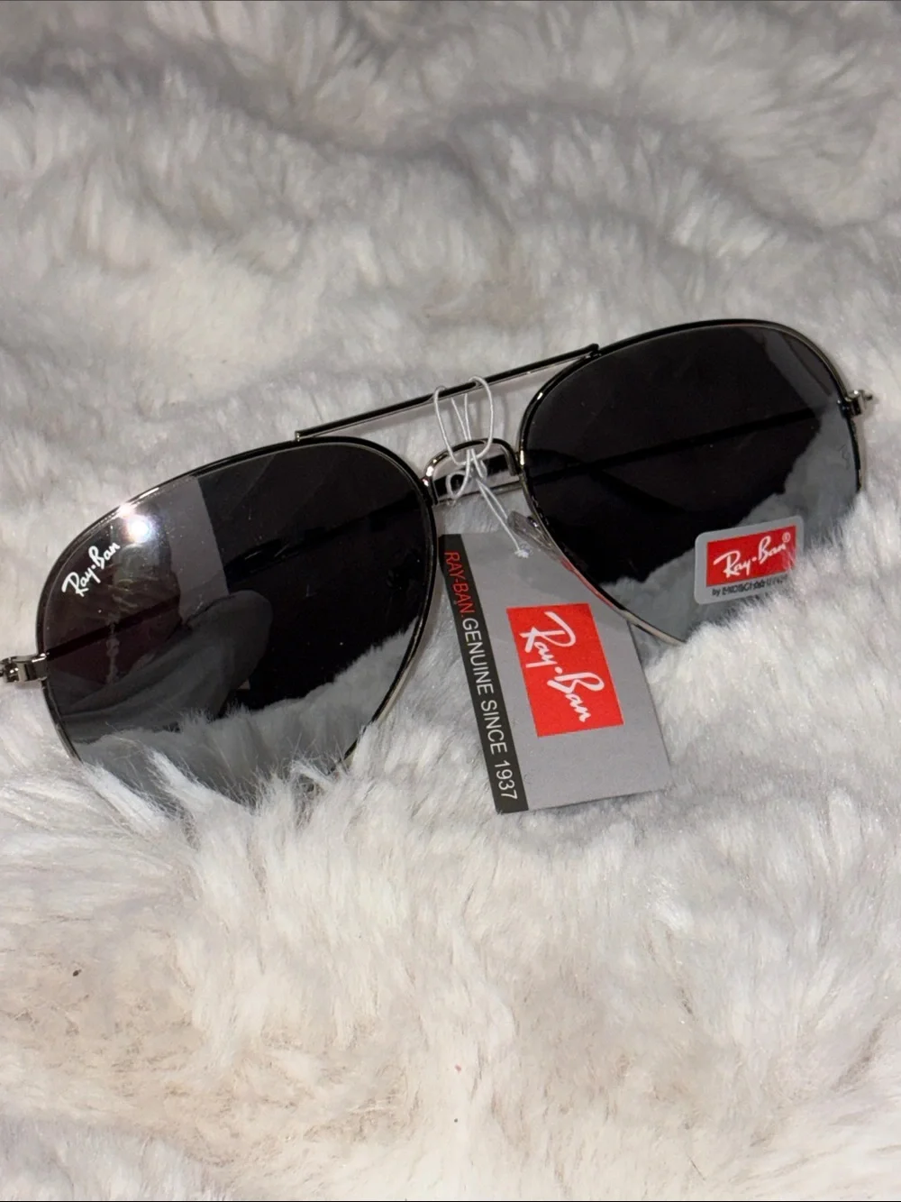 Silver Frame Black Lens Aviator Sunglasses